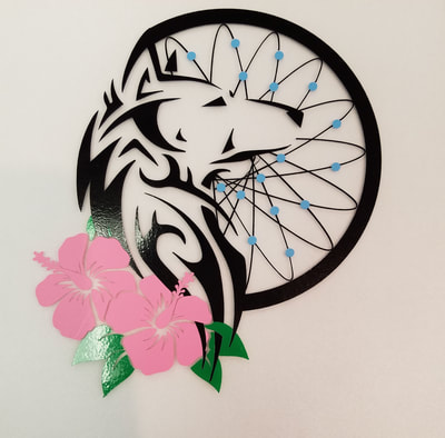 Dream-catcher Sticker Design made using Adobe Illustrator and 3D Rhino CAD